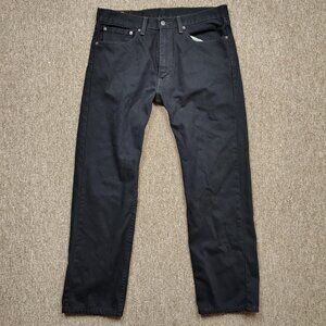 LEVI'S 505 Regular Fit Jeans Men's 35x30 Black Straight Leg Denim Classic